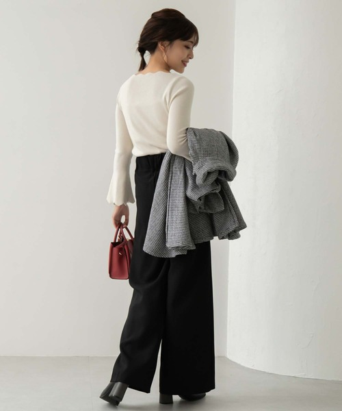 Edit Sheen（エディットシーン）の「ツータックワイドパンツ（その他パンツ・レディース・ブラック/モカ/ダークグレー・M）」の9枚目の写真