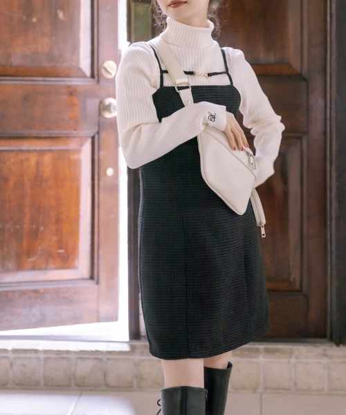 SLY | FRONT ZIP GATHER ショートワンピース (ワンピース(ミニ