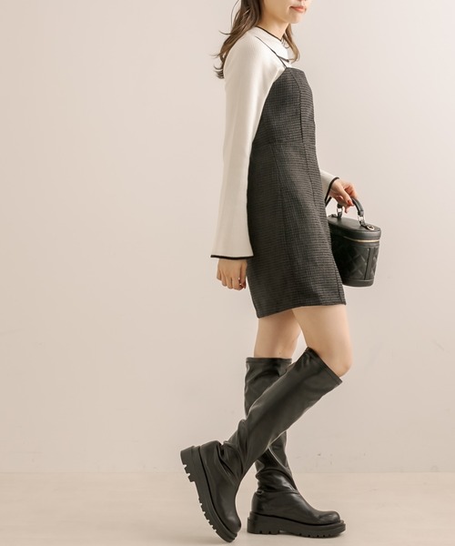 OLIVE des OLIVE（オリーブデオリーブ）の「ビットミニキャミワンピース（ワンピース・レディース・ブラック/ブラック系その他/グレー・FREE）」の18枚目の写真