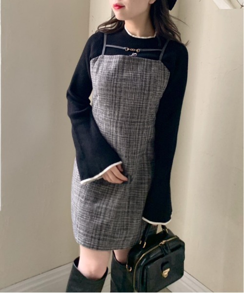 OLIVE des OLIVE（オリーブデオリーブ）の「ビットミニキャミワンピース（ワンピース・レディース・ブラック/ブラック系その他/グレー・FREE）」の20枚目の写真