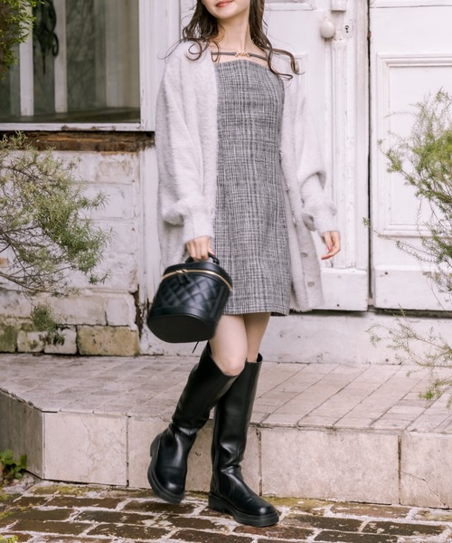 OLIVE des OLIVE（オリーブデオリーブ）の「ビットミニキャミワンピース（ワンピース・レディース・ブラック/ブラック系その他/グレー・FREE）」の10枚目の写真