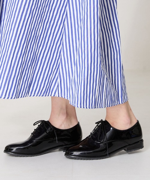 セール】レイン アーモンドトゥレースアップレインシューズ/R-1018