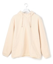 【UNISEX】フーディフリースハーフジッププルオーバー