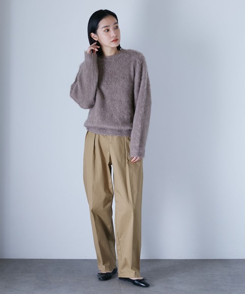 NANO universe(ナノユニバース)の「LB.04/シャギークルーネックニット(ニット/セーター・レディース・ブラック/ベージュ/ピンク・FREE)」の8枚目の写真