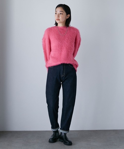 NANO universe(ナノユニバース)の「LB.04/シャギークルーネックニット(ニット/セーター・レディース・ブラック/ベージュ/ピンク・FREE)」の11枚目の写真