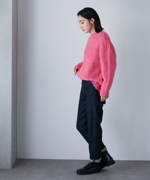 NANO universe(ナノユニバース)の「LB.04/シャギークルーネックニット(ニット/セーター・レディース・ブラック/ベージュ/ピンク・FREE)」の12枚目の写真