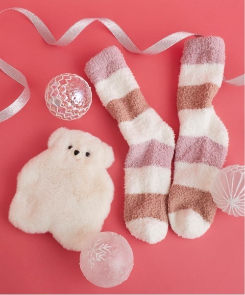 BIRTHDAY BAR(バースデイバー)の「【ラッピング済み】ルームソックス&テディウォーマー ギフトセット(その他ルームウェア・レディース・ベージュ/ホワイト・フリー)」の1枚目の写真