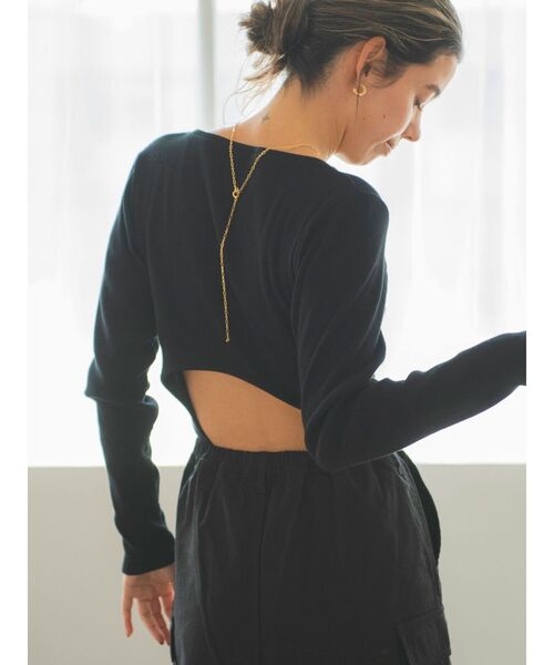 Ungrid（アングリッド）の「バックオープンフィットロングスリーブTee（Tシャツ/カットソー・レディース・オレンジ/アイボリー/ブラック・FREE）」の21枚目の写真