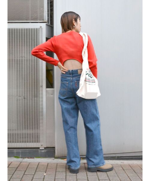 Ungrid（アングリッド）の「バックオープンフィットロングスリーブTee（Tシャツ/カットソー・レディース・オレンジ/アイボリー/ブラック・FREE）」の16枚目の写真