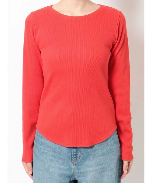 Ungrid（アングリッド）の「バックオープンフィットロングスリーブTee（Tシャツ/カットソー・レディース・オレンジ/アイボリー/ブラック・FREE）」の13枚目の写真