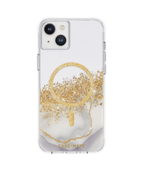 Case-Mate(ケースメイト)の「iPhone14Plus 6.7inch Case-Mate Karat Marble MagSafe対応・3.0m落下耐衝撃・抗菌・リサイクル素材(スマホケース/カバー・レディース・ブラック×ゴールド/ホワイト×ゴールド・ONE SIZE)」の1枚目の写真
