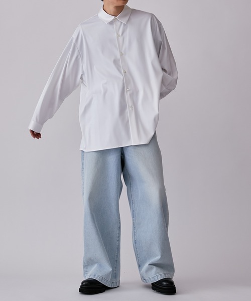 Lui's（ルイス）の「バンブーレーヨンエアリーシャツ（シャツ/ブラウス・メンズ・ホワイト/ブラック/ブルー・FREE）」の9枚目の写真