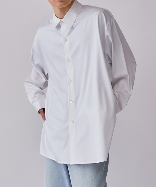 Lui's（ルイス）の「バンブーレーヨンエアリーシャツ（シャツ/ブラウス・メンズ・ホワイト/ブラック/ブルー・FREE）」の6枚目の写真