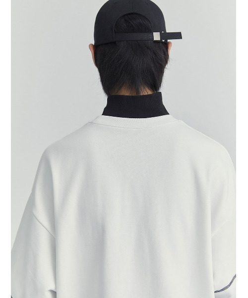 OY(オーワイ)の「『OY/オーワイ』LAYERED COVER STITCH ZIPPER POLA LONG SLEEVE/レイヤードカバーステッチ ポラLS(Tシャツ/カットソー・メンズ・ブラック/ホワイト/グレー・FREE)」の13枚目の写真