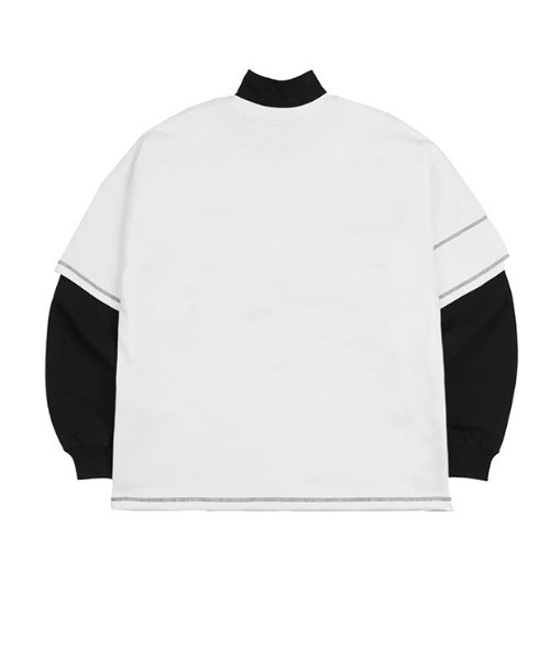 OY(オーワイ)の「『OY/オーワイ』LAYERED COVER STITCH ZIPPER POLA LONG SLEEVE/レイヤードカバーステッチ ポラLS(Tシャツ/カットソー・メンズ・ブラック/ホワイト/グレー・FREE)」の15枚目の写真