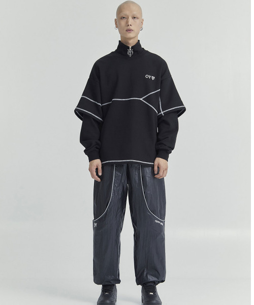 OY(オーワイ)の「『OY/オーワイ』LAYERED COVER STITCH ZIPPER POLA LONG SLEEVE/レイヤードカバーステッチ ポラLS(Tシャツ/カットソー・メンズ・ブラック/ホワイト/グレー・FREE)」の20枚目の写真