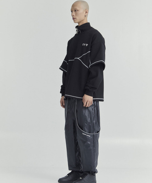 OY(オーワイ)の「『OY/オーワイ』LAYERED COVER STITCH ZIPPER POLA LONG SLEEVE/レイヤードカバーステッチ ポラLS(Tシャツ/カットソー・メンズ・ブラック/ホワイト/グレー・FREE)」の21枚目の写真