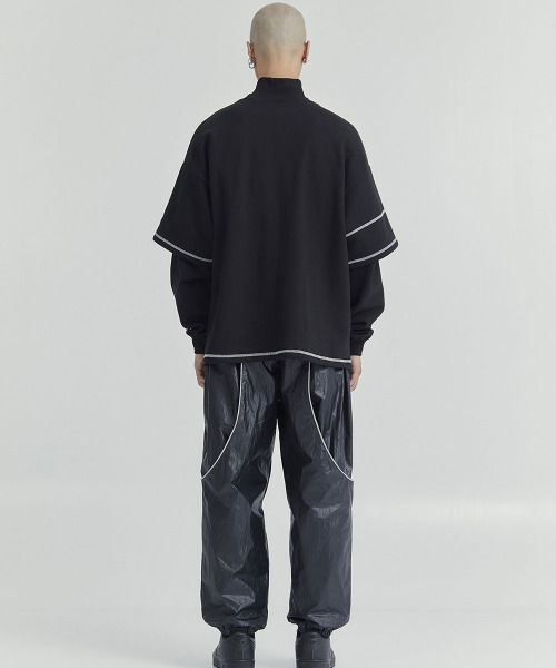 OY(オーワイ)の「『OY/オーワイ』LAYERED COVER STITCH ZIPPER POLA LONG SLEEVE/レイヤードカバーステッチ ポラLS(Tシャツ/カットソー・メンズ・ブラック/ホワイト/グレー・FREE)」の22枚目の写真
