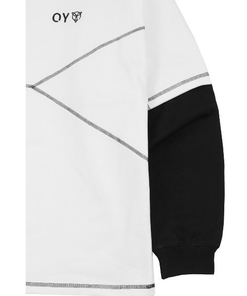 OY(オーワイ)の「『OY/オーワイ』LAYERED COVER STITCH ZIPPER POLA LONG SLEEVE/レイヤードカバーステッチ ポラLS(Tシャツ/カットソー・メンズ・ブラック/ホワイト/グレー・FREE)」の17枚目の写真