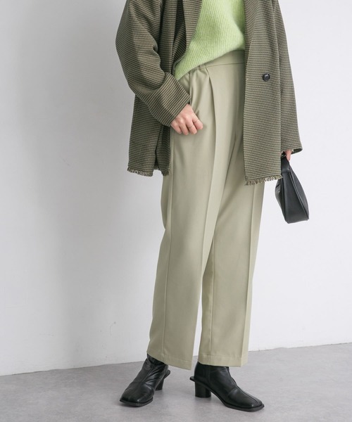 KBF（ケイビーエフ）の「フロントタックイージーパンツ（その他パンツ・レディース・グレー/ベージュ/ダークブラウン・ONE）」の4枚目の写真