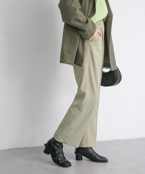 KBF（ケイビーエフ）の「フロントタックイージーパンツ（その他パンツ・レディース・グレー/ベージュ/ダークブラウン・ONE）」の5枚目の写真