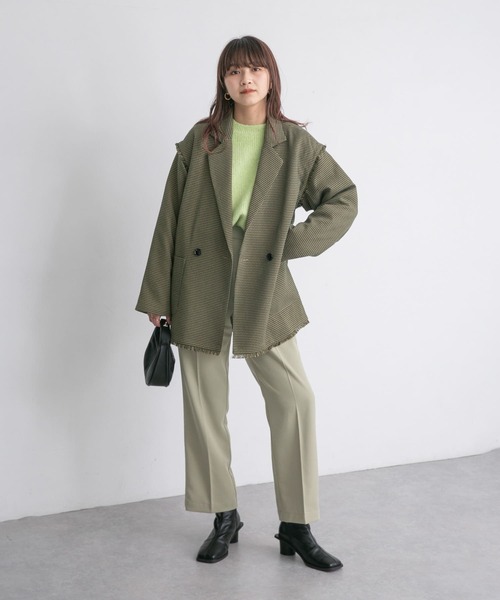 KBF（ケイビーエフ）の「フロントタックイージーパンツ（その他パンツ・レディース・グレー/ベージュ/ダークブラウン・ONE）」の7枚目の写真