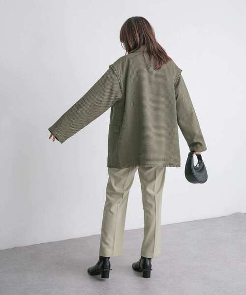 KBF（ケイビーエフ）の「フロントタックイージーパンツ（その他パンツ・レディース・グレー/ベージュ/ダークブラウン・ONE）」の9枚目の写真