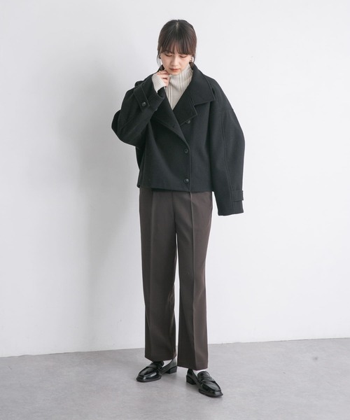 KBF（ケイビーエフ）の「フロントタックイージーパンツ（その他パンツ・レディース・グレー/ベージュ/ダークブラウン・ONE）」の13枚目の写真