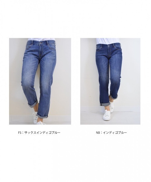 SHORE （ショア）の「SHORE プレミアムコットンボーイズテーパードパンツ（デニムパンツ・レディース・インディゴブルー/ライトインディゴブルー・LARGE/SMALL/MEDIUM）」の10枚目の写真