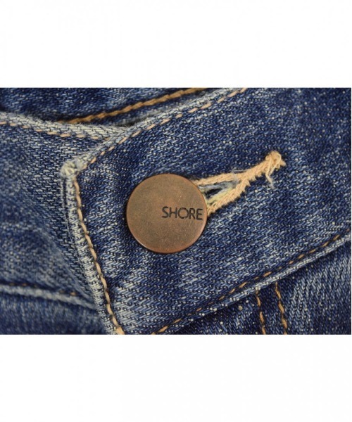 SHORE （ショア）の「SHORE プレミアムコットンボーイズテーパードパンツ（デニムパンツ・レディース・インディゴブルー/ライトインディゴブルー・LARGE/SMALL/MEDIUM）」の8枚目の写真
