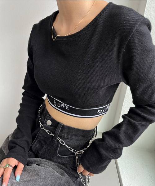 WHO'S WHO gallery（フーズフーギャラリー）の「【SLOPPY/スロッピー】ラインゴムトップス（Tシャツ/カットソー・レディース・ライトグレー/ブラック/ホワイト/ブラック系その他・FREE）」の20枚目の写真