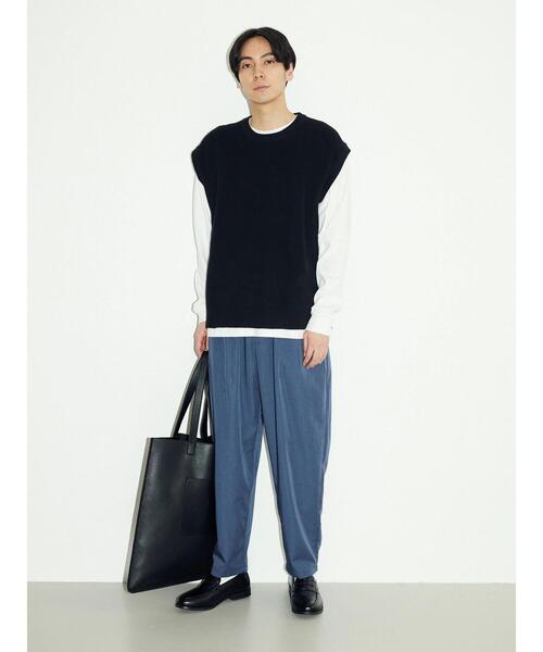 CRAFT STANDARD BOUTIQUE（クラフトスタンダードブティック）の「[SET商品]60/2 14G片畦ニットベスト+ロンTEE  SET（ニット/セーター・メンズ・ブルーグレー/グレイッシュベージュ/ブラック・LL/M/L）」の6枚目の写真