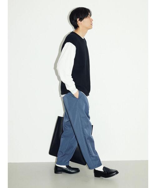 CRAFT STANDARD BOUTIQUE（クラフトスタンダードブティック）の「[SET商品]60/2 14G片畦ニットベスト+ロンTEE  SET（ニット/セーター・メンズ・ブルーグレー/グレイッシュベージュ/ブラック・LL/M/L）」の7枚目の写真