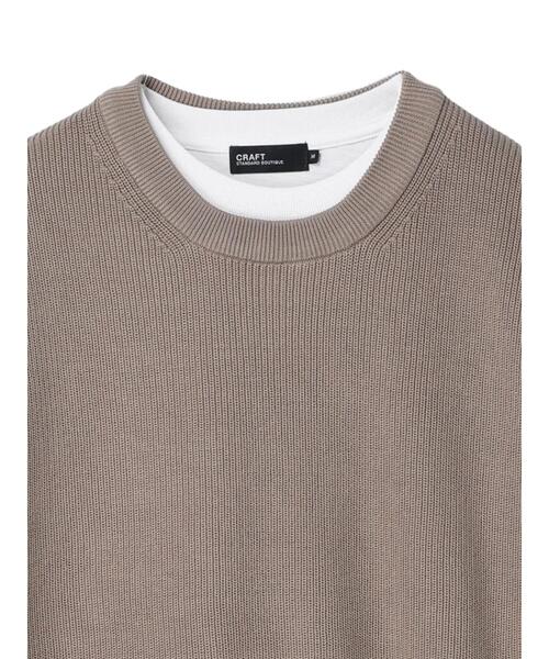 CRAFT STANDARD BOUTIQUE（クラフトスタンダードブティック）の「[SET商品]60/2 14G片畦ニットベスト+ロンTEE  SET（ニット/セーター・メンズ・ブルーグレー/グレイッシュベージュ/ブラック・LL/M/L）」の10枚目の写真