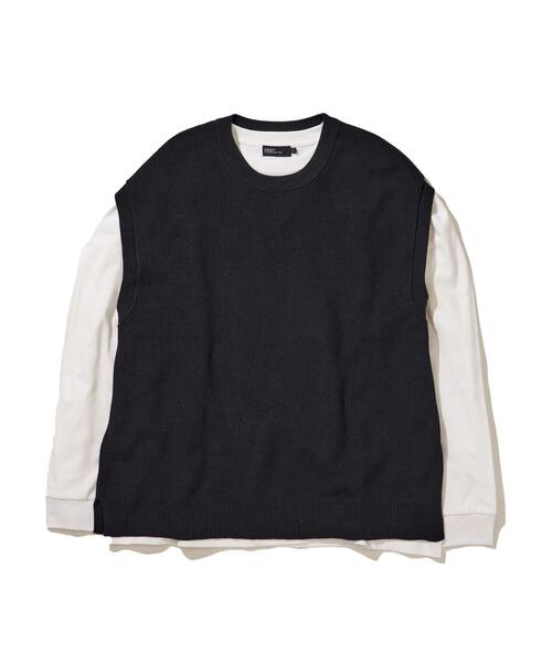 CRAFT STANDARD BOUTIQUE（クラフトスタンダードブティック）の「[SET商品]60/2 14G片畦ニットベスト+ロンTEE  SET（ニット/セーター・メンズ・ブルーグレー/グレイッシュベージュ/ブラック・LL/M/L）」の19枚目の写真