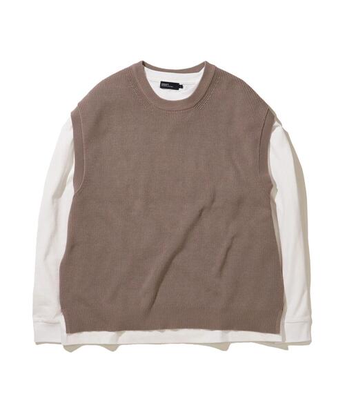 CRAFT STANDARD BOUTIQUE（クラフトスタンダードブティック）の「[SET商品]60/2 14G片畦ニットベスト+ロンTEE  SET（ニット/セーター・メンズ・ブルーグレー/グレイッシュベージュ/ブラック・LL/M/L）」の20枚目の写真