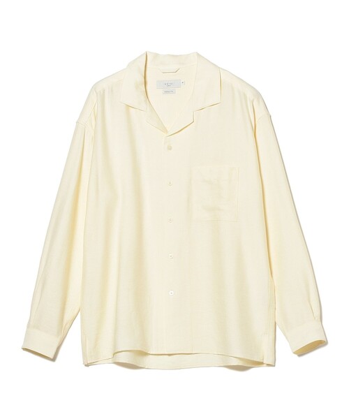 B:MING by BEAMS（ビーミングバイビームス）の「B:MING by BEAMS / リネンライク オープンカラー シャツ（シャツ/ブラウス・メンズ・ダークグリーン/ホワイト系その他6/チャコールグレー・X-LARGE/SMALL/LARGE/MEDIUM）」の7枚目の写真