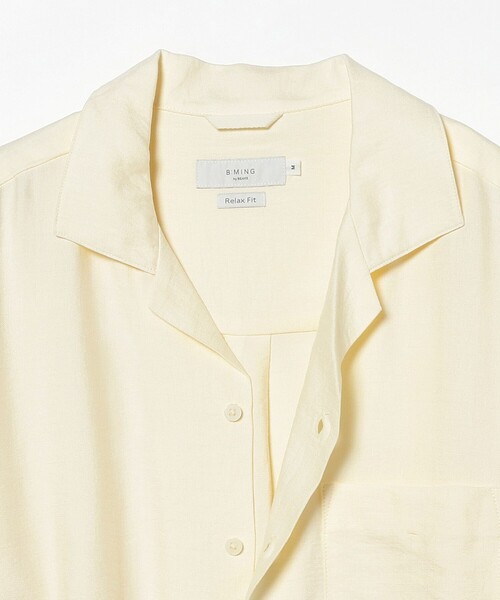 B:MING by BEAMS（ビーミングバイビームス）の「B:MING by BEAMS / リネンライク オープンカラー シャツ（シャツ/ブラウス・メンズ・ダークグリーン/ホワイト系その他6/チャコールグレー・X-LARGE/SMALL/LARGE/MEDIUM）」の8枚目の写真