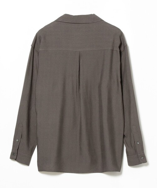 B:MING by BEAMS（ビーミングバイビームス）の「B:MING by BEAMS / リネンライク オープンカラー シャツ（シャツ/ブラウス・メンズ・ダークグリーン/ホワイト系その他6/チャコールグレー・X-LARGE/SMALL/LARGE/MEDIUM）」の13枚目の写真