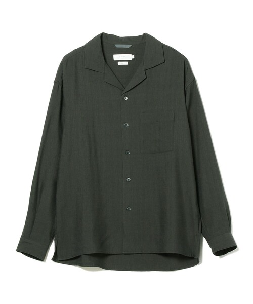 B:MING by BEAMS（ビーミングバイビームス）の「B:MING by BEAMS / リネンライク オープンカラー シャツ（シャツ/ブラウス・メンズ・ダークグリーン/ホワイト系その他6/チャコールグレー・X-LARGE/SMALL/LARGE/MEDIUM）」の15枚目の写真
