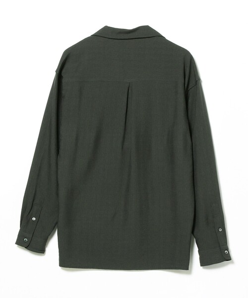 B:MING by BEAMS（ビーミングバイビームス）の「B:MING by BEAMS / リネンライク オープンカラー シャツ（シャツ/ブラウス・メンズ・ダークグリーン/ホワイト系その他6/チャコールグレー・X-LARGE/SMALL/LARGE/MEDIUM）」の16枚目の写真