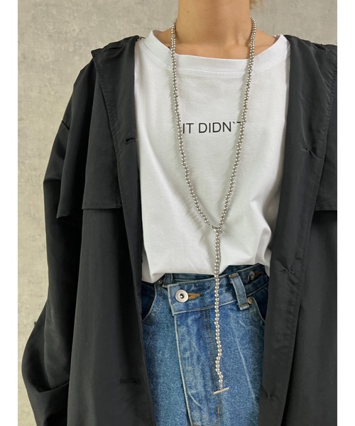 owndaily（オンデイリー）の「シンプルロゴロングTシャツ（Tシャツ/カットソー・レディース・ホワイト/ブラック・FREE）」の3枚目の写真