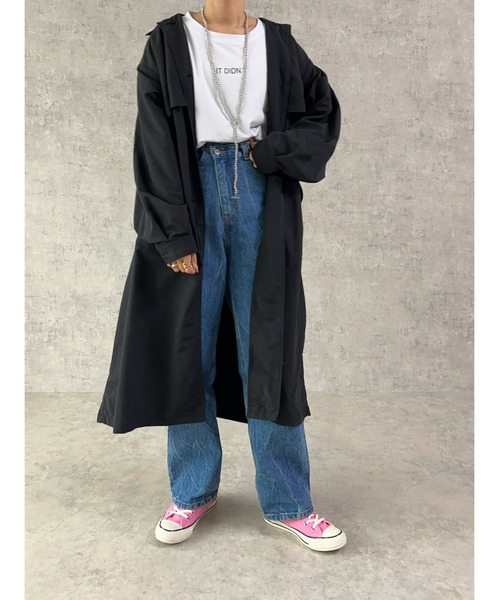 owndaily（オンデイリー）の「シンプルロゴロングTシャツ（Tシャツ/カットソー・レディース・ホワイト/ブラック・FREE）」の18枚目の写真