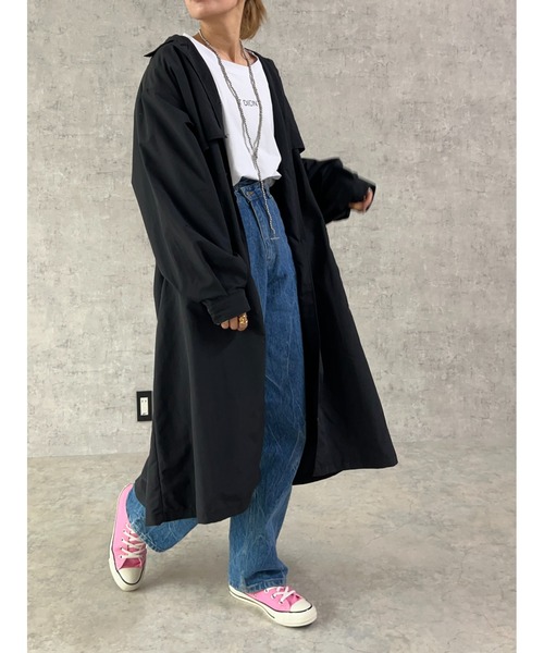 owndaily（オンデイリー）の「シンプルロゴロングTシャツ（Tシャツ/カットソー・レディース・ホワイト/ブラック・FREE）」の19枚目の写真