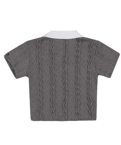 FANCY CLUB(ファンシークラブ)の「A'GEM/9 × .kom『 FANCY CLUB/ファンシークラブ』BAY LEAF CROP COLLAR TEE/ベイリーフクロップ ティー(Tシャツ/カットソー・レディース・グレー/ブラック・FREE)」の17枚目の写真