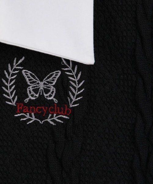 FANCY CLUB(ファンシークラブ)の「A'GEM/9 × .kom『 FANCY CLUB/ファンシークラブ』BAY LEAF CROP COLLAR TEE/ベイリーフクロップ ティー(Tシャツ/カットソー・レディース・グレー/ブラック・FREE)」の14枚目の写真