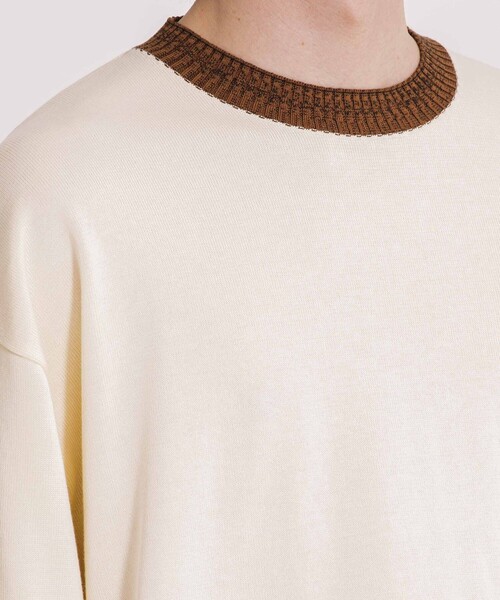 UNITED TOKYO（ユナイテッドトウキョウ）の「ステッチリブボーダーニット（ニット/セーター・メンズ・アイボリー/ブラック・1/2）」の9枚目の写真