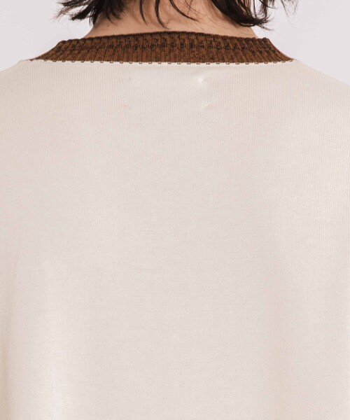 UNITED TOKYO（ユナイテッドトウキョウ）の「ステッチリブボーダーニット（ニット/セーター・メンズ・アイボリー/ブラック・1/2）」の7枚目の写真