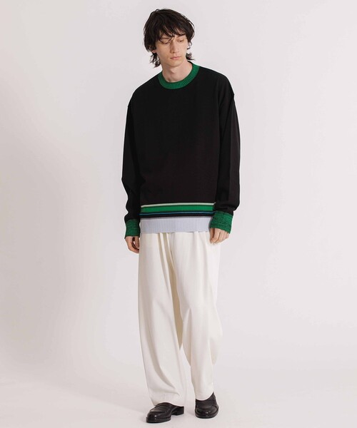 UNITED TOKYO（ユナイテッドトウキョウ）の「ステッチリブボーダーニット（ニット/セーター・メンズ・アイボリー/ブラック・1/2）」の4枚目の写真