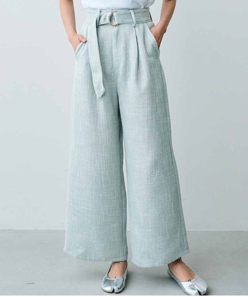 MEDE19F(メデジュウキュウ)の「MEDE19F ベルテッドツイードパンツ(その他パンツ・レディース・グレー系その他/アイボリー・MEDIUM/LARGE/XX-LARGE/X-LARGE)」の2枚目の写真